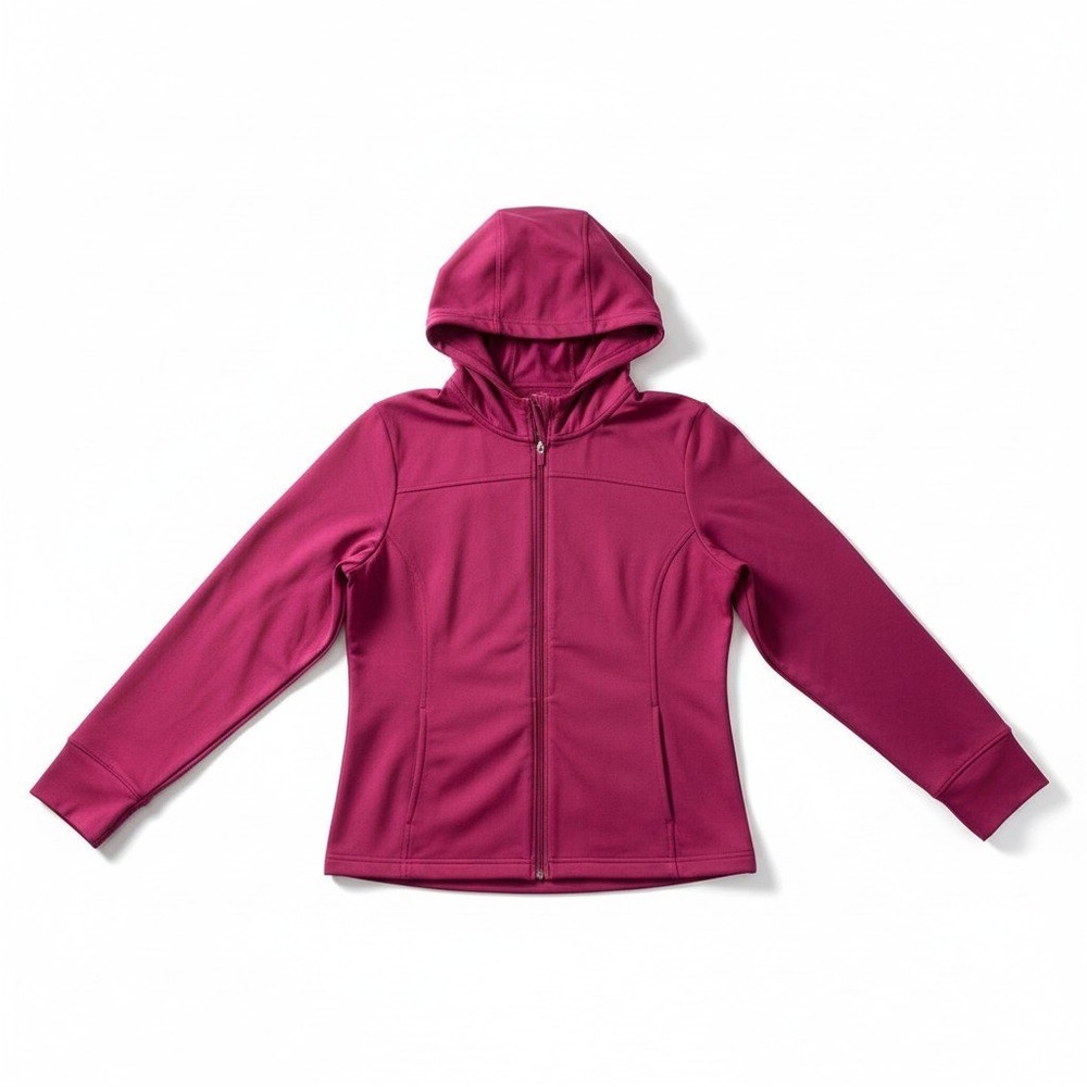 Danskin Now Womens Full Zip Hoodie Magenta Pink XL DL30T040 Activewear Jacket